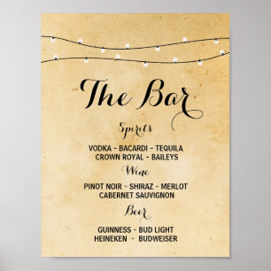 Die Hochzeitsempfehlung der Bar Rustic Lights Poster