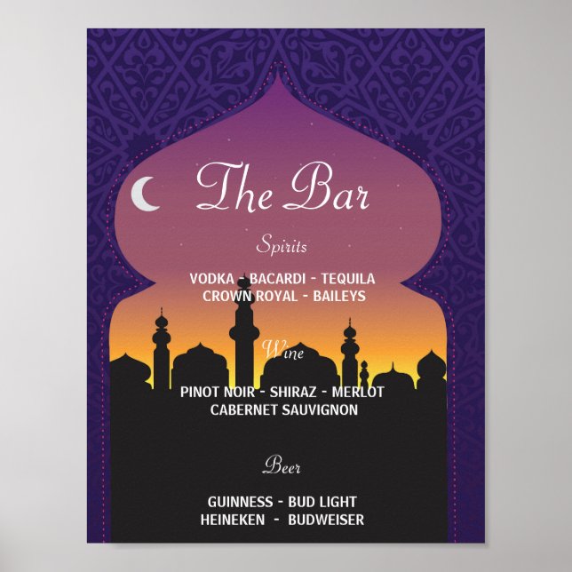 Die Hochzeitsempfehlung des Bar-Arabian-Party Poster (Vorne)