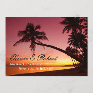 Die Hochzeitsempfehlung des Tropical Beach Sunset Einladung