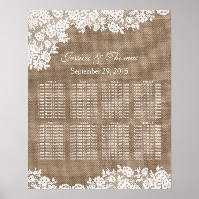 Die Hochzeitskarte für Burlap & Lace Poster (Vorne)