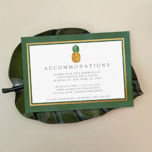 Die Hochzeitskollektion der Ananas mit tropischen  Begleitkarte