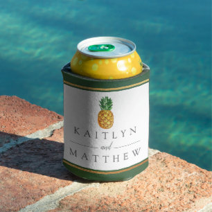 Die Hochzeitskollektion der Ananas mit tropischen Dosenkühler