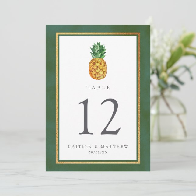 Die Hochzeitskollektion der Ananas mit tropischen  Einladung (Stehend Vorderseite)