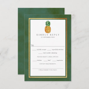 Die Hochzeitskollektion der Ananas mit tropischen RSVP Karte