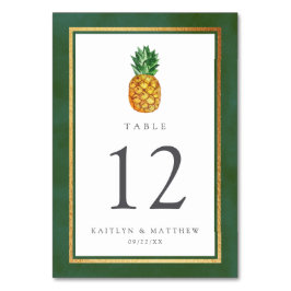 Die Hochzeitskollektion der Ananas mit tropischen Tischnummer
