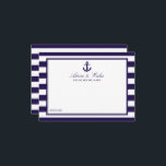Die Hochzeitskollektion der Nautischen Seestreitkr Hinweiskarte<br><div class="desc">Feiern Sie stilvoll mit diesen nautischen Ankerausweisen. Das schlichte, aber stilvolle Design ermöglicht es Ihren Gästen, sich einen Ratschlag zu schreiben, damit Sie in den nächsten Jahren behalten und lesen können. Die Formulierung ist leicht zu personalisieren, sodass diese Karten schnell in Ratenkarten für Brautpartys, Verlobungen, Jubiläen, Abschlüsse und viele andere...</div>