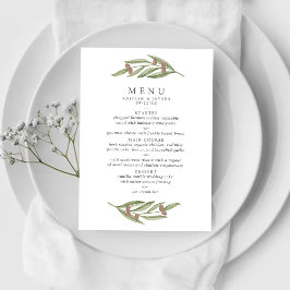 Die Hochzeitskollektion der Olivenzweige Menükarte