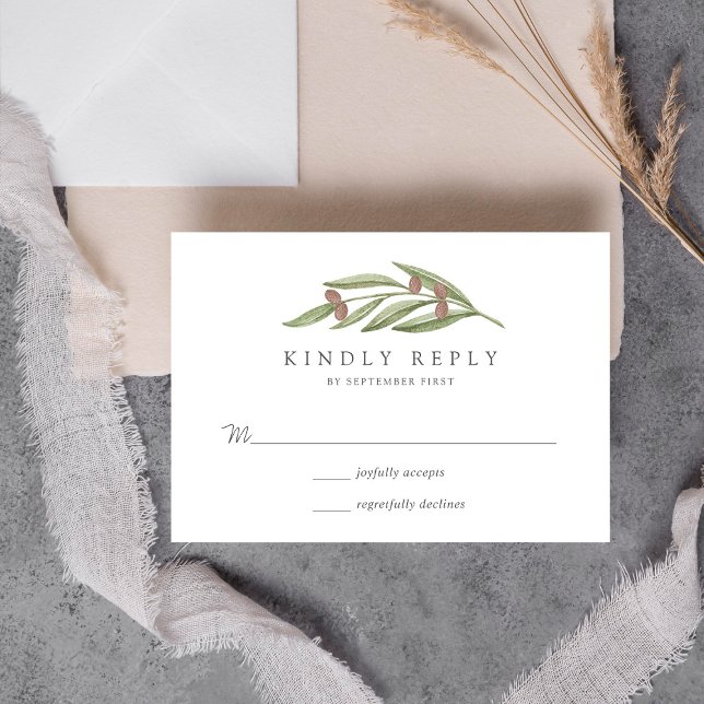 Die Hochzeitskollektion der Olivenzweige RSVP Karte (Von Creator hochgeladen)