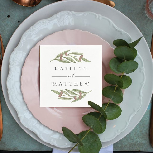 Die Hochzeitskollektion der Olivenzweige Serviette (Von Creator hochgeladen)