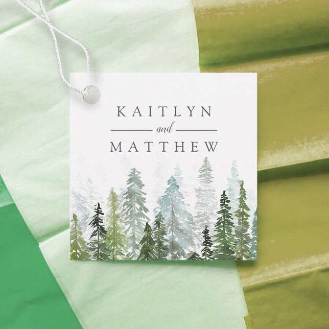 Die Hochzeitskollektion der Pinienwälder Geschenkanhänger (Von Creator hochgeladen)