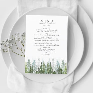 Die Hochzeitskollektion der Pinienwälder Menükarte