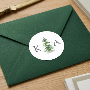 Die Hochzeitskollektion der Pinienwälder Runder Aufkleber