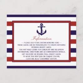 Die Hochzeitskollektion der roten und der Marine Begleitkarte