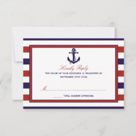 Die Hochzeitskollektion der roten und der Marine RSVP Karte