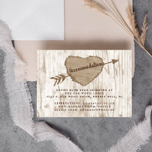 Die Hochzeitskollektion des Carved Heart Tree Begleitkarte