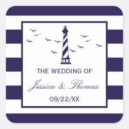 Die Hochzeitskollektion des Leuchtturms Quadratischer Aufkleber