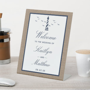 Die Hochzeitskollektion des Nautical Lighthouse Bu Sockelschild