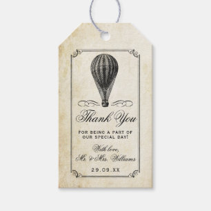 Die Hochzeitskollektion mit Vintagem Heißluftballo Geschenkanhänger