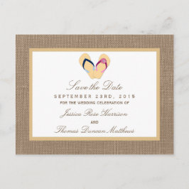 Die Hochzeitskollektion von Dreh-Flop Sand Beach B Ankündigungspostkarte