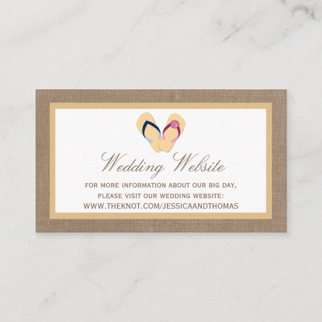 Die Hochzeitskollektion von Dreh-Flop Sand Beach B Begleitkarte (Vorderseite)