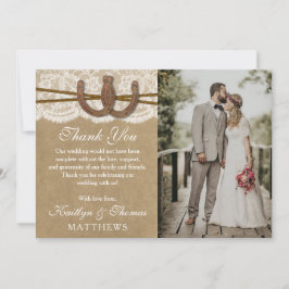 Die Hochzeitskollektion von Kraft, Spitzen und Hor Dankeskarte