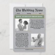 Die Hochzeitsnachrichten Vintage-Zeitung Hochzeit