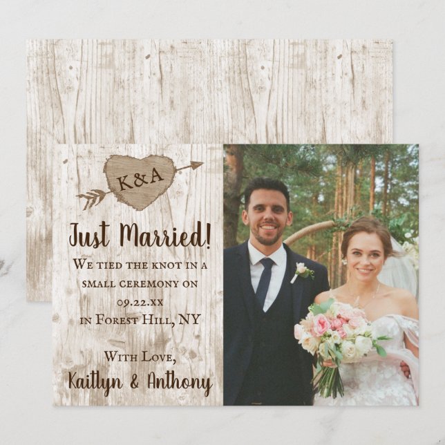 Die Hochzeitssammlung des Carved Heart Tree Ankündigung (Vorne/Hinten)