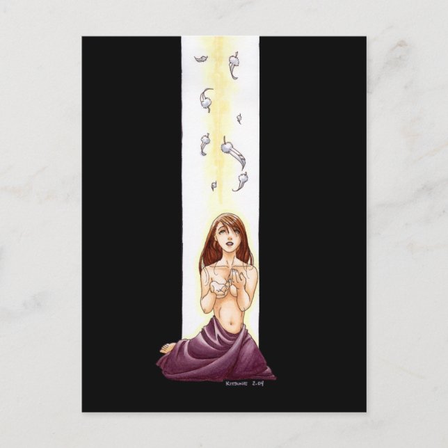 Die Hoffnung ist auf Postkarte gefallen (Vorderseite)