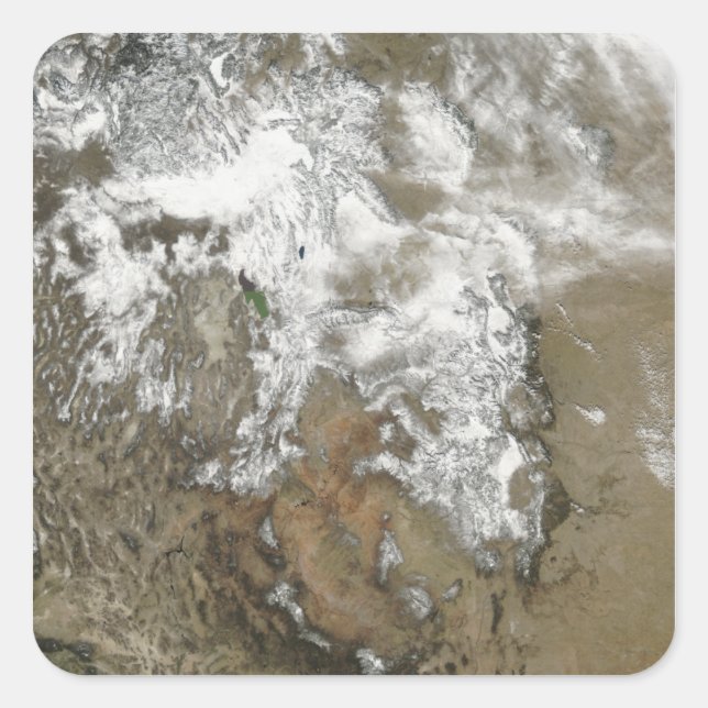 Die hohen Gipfel der Rocky Mountains Quadratischer Aufkleber (Vorderseite)