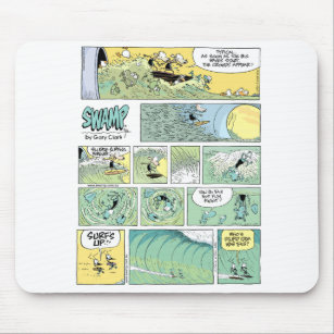 Die hohen surfenden Cartoons der Sumpf-Brandung Mousepad