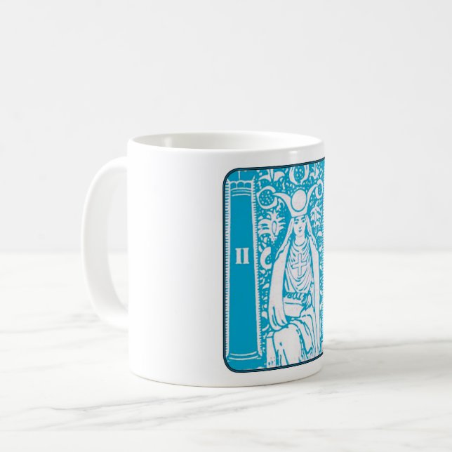 Die Hohepriesterin - Tarot der Automaten der 1960e Kaffeetasse (Vorderseite Links)
