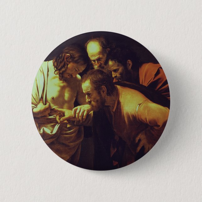Die Höhepunkte des Heiligen Thomas von Caravaggio Button (Vorderseite)