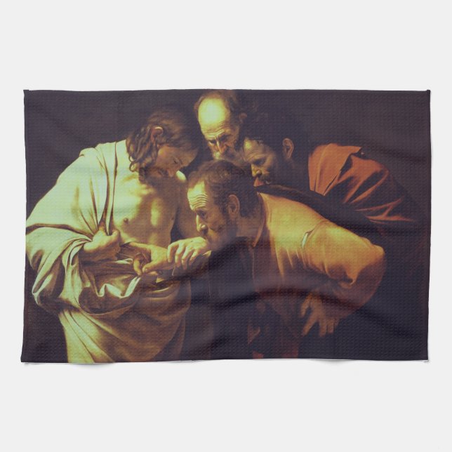 Die Höhepunkte des Heiligen Thomas von Caravaggio Geschirrtuch (Horizontal)