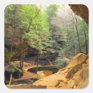 Die Höhle des alten Mannes Quadratischer Aufkleber