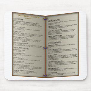 Die Höhlen-Taverne-Menü des Drachen Mousepad