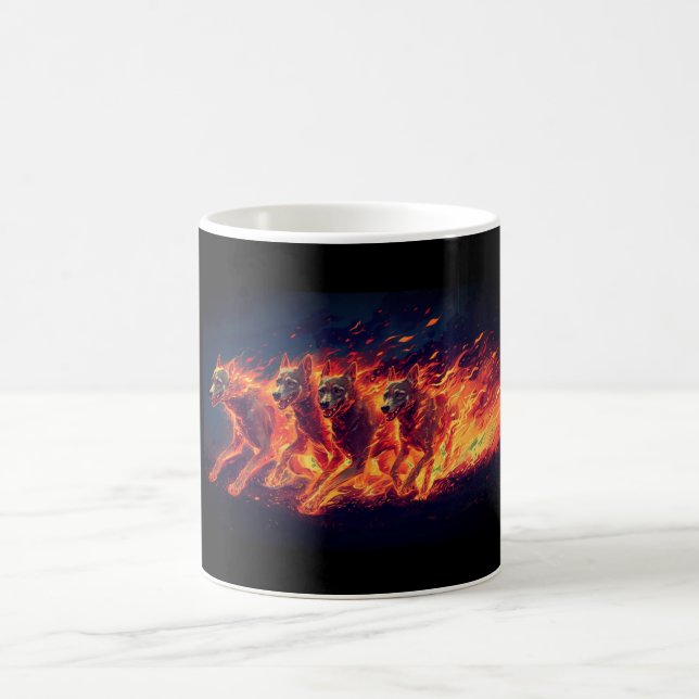 Die Höllenhunde sind in Bewegung Kaffeetasse (Mittel)