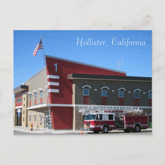 Die Hollister-Feuerwehr Postkarte (Vorderseite)