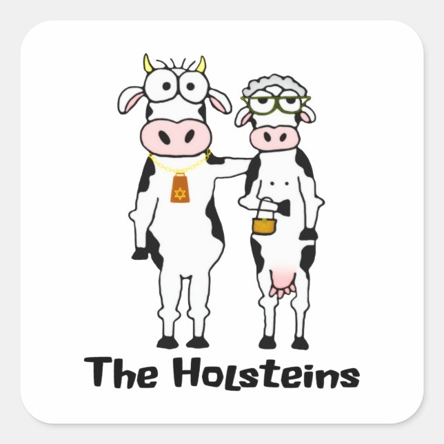 Die Holsteins Quadratischer Aufkleber (Vorderseite)