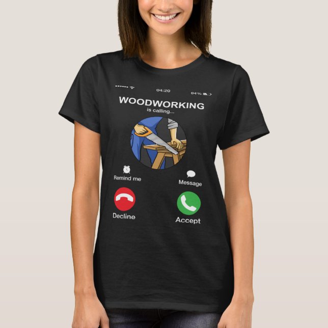 Die Holzbearbeitung ruft den Telefonbildschirm-Car T-Shirt (Vorderseite)