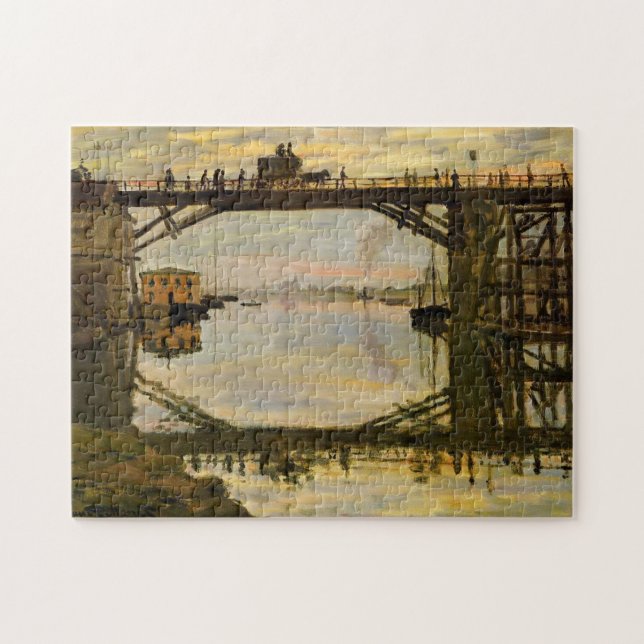 Die Holzbrücke Monet Feine Kunst Puzzle (Horizontal)