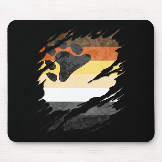 Die homosexuelle zerrissene Bärn-Stolz-Flagge Mousepad (Vorne)