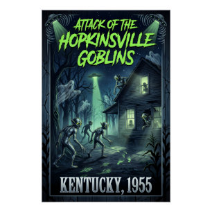 die Hopkinsville Goblins Kentucky 1955 UFO Kryptid Poster
