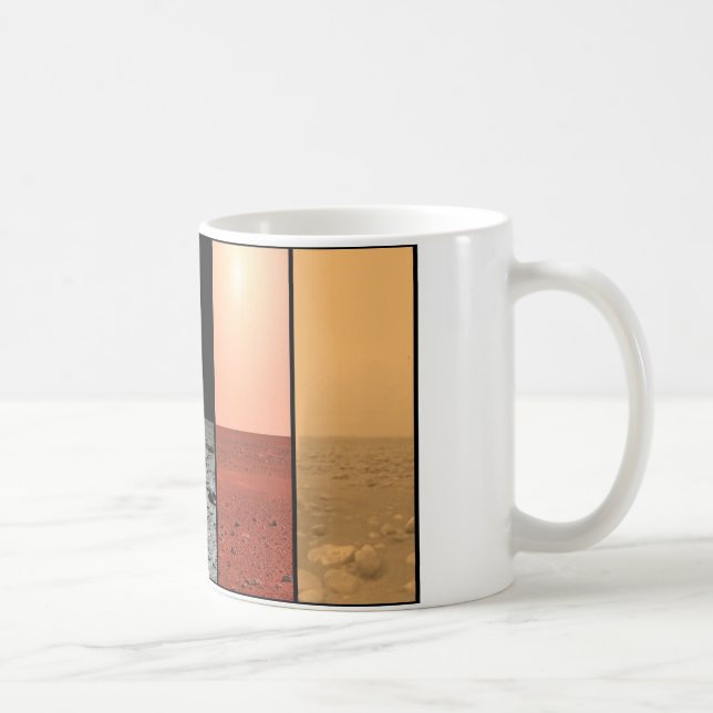 Die Horizonte von Venus-Erde Moon Mars und Titanen Kaffeetasse (Rechts)