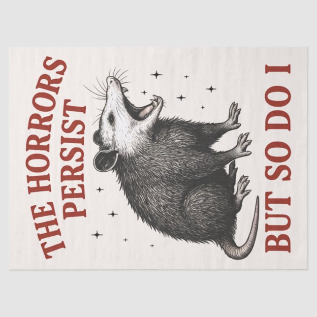 Die Horror bestehen fort, aber ich auch Seidenpapier (Vorderseite)