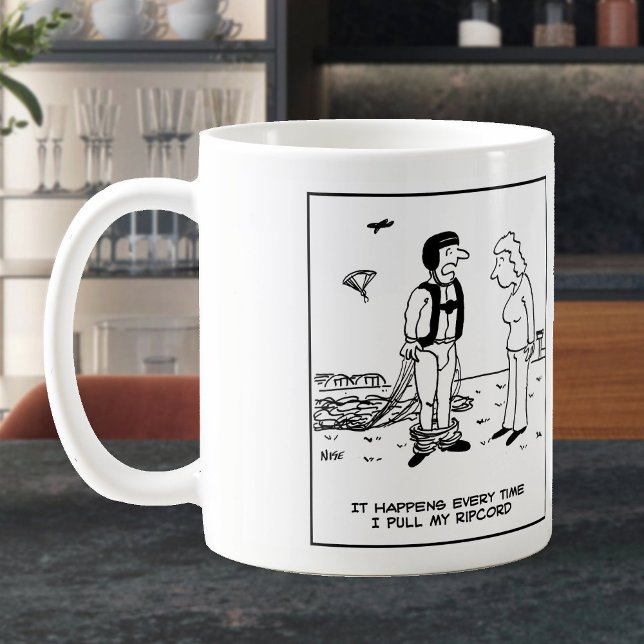 Die Hosen des Parachutisten fallen ab. Skydiver Tasse (Von Creator hochgeladen)