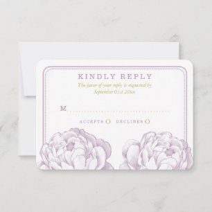 Die Hübsche Hochzeitskollektion der Peony Floral RSVP Karte