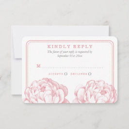 Die Hübsche Hochzeitskollektion der Peony Floral RSVP Karte