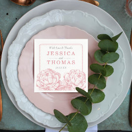 Die Hübsche Hochzeitskollektion der Peony Floral Serviette