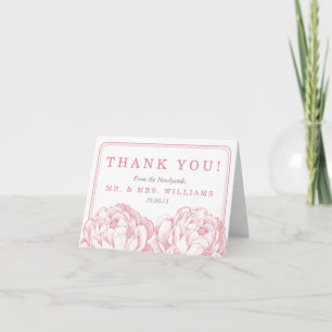 Die hübsche Pfingstrosen-Hochzeitskollektion Dankeskarte