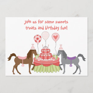 Die Hübsche Ponies Horse Birthday Party Einladung